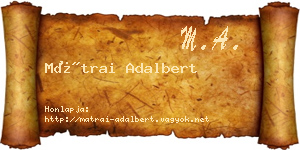Mátrai Adalbert névjegykártya